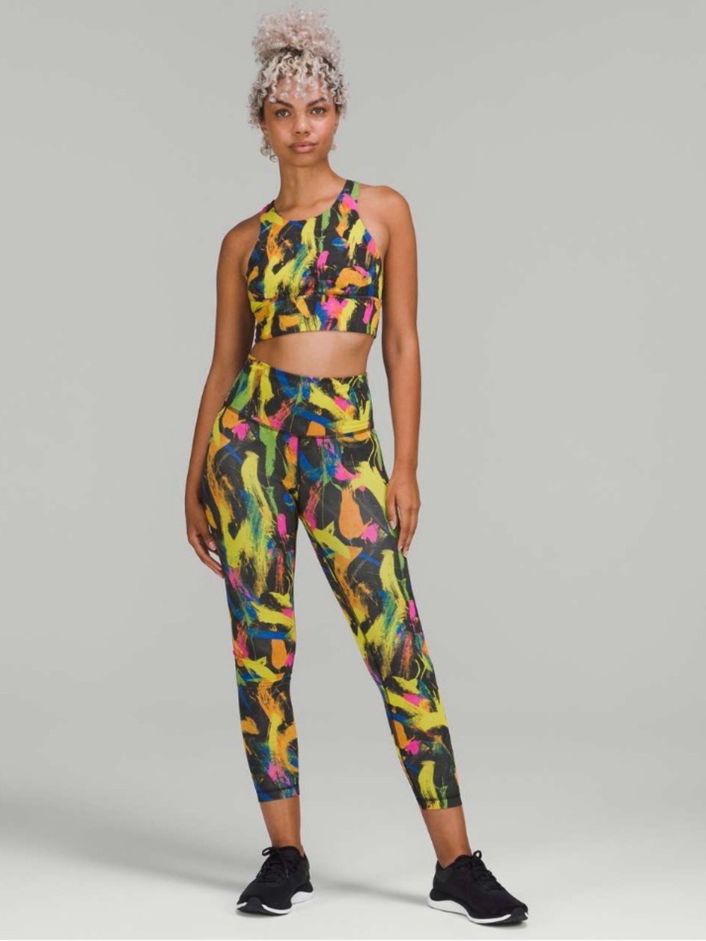 Lululemon High-Waist 7/8 Active Leggings in Multi-Color with matching top
